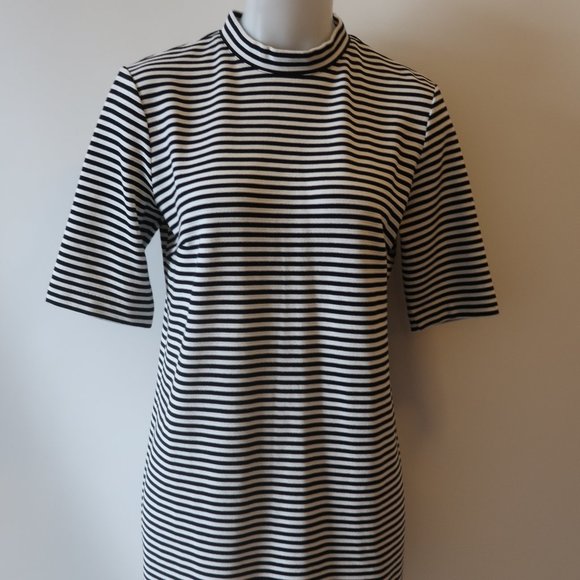 CLUB MONACO STRIPED SHORT SLEEVE SHIFT DRESS 8 * - Picture 4 of 12